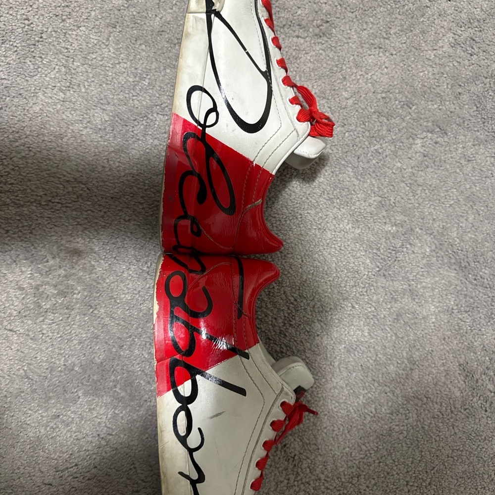 Dolce & Gabbana Red and White Sneakers with Sleek Design